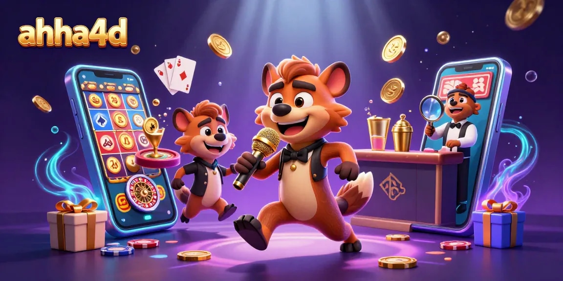 Experience ahha4d excitement with hyenas in a comedic casino club, showcasing vibrant slot games and dynamic action.