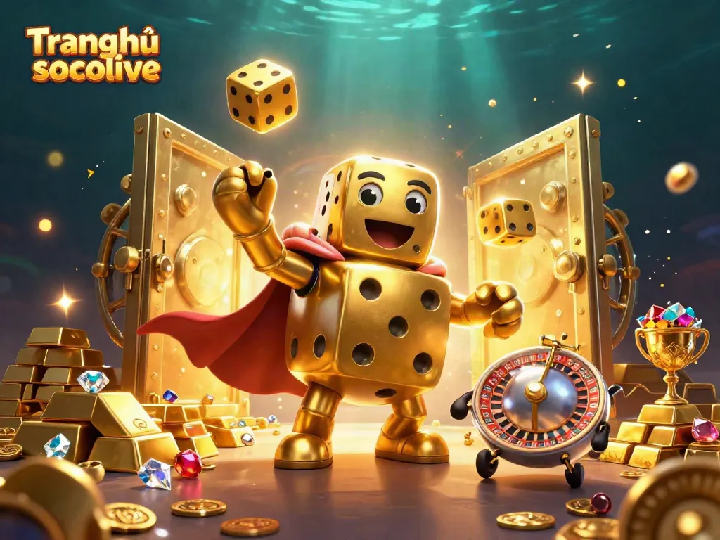 Engage with thrilling gameplay on Trang chủ socolive featuring lively 3D golden dice and dazzling treasures.