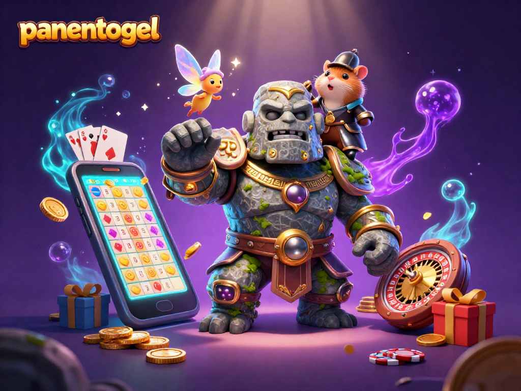 Experience the excitement of panentogel with lottery results and dynamic gaming elements in a vibrant scene.