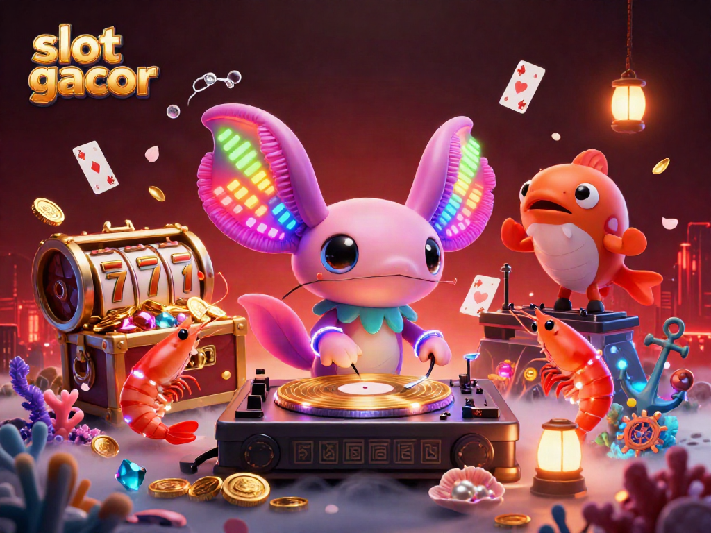 Experience thrilling slot gacor action with vibrant characters in a dynamic underwater casino scene full of energy.