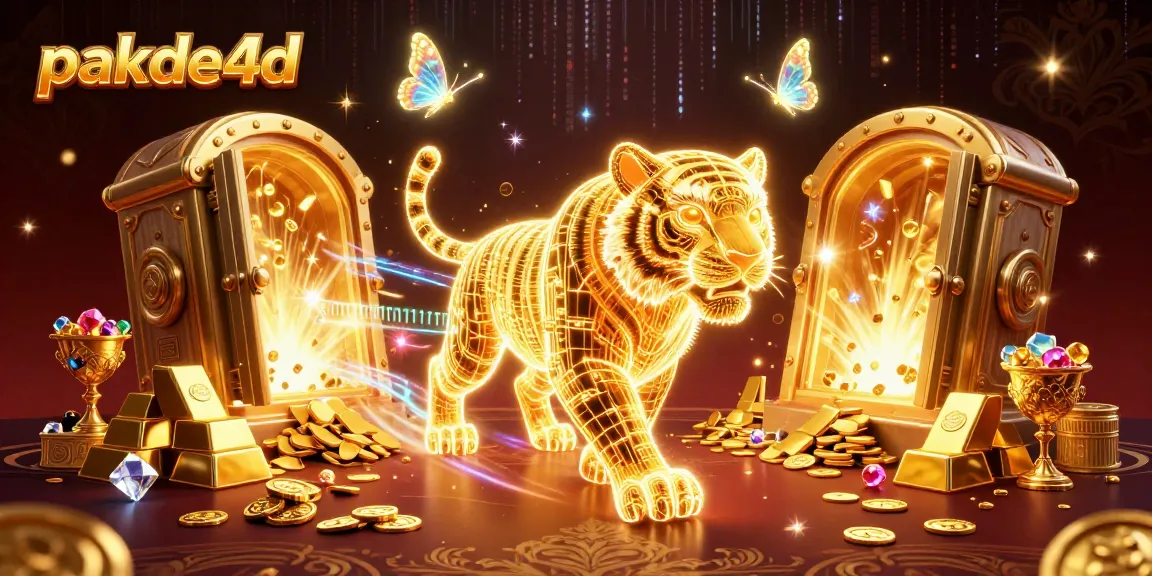 Experience the excitement of pakde4d with a golden tiger in a vibrant digital casino.