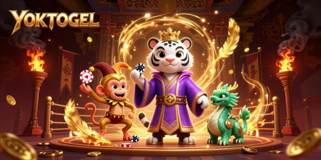 Experience the excitement of YOKTOGEL with stunning visuals of gaming adventure featuring dynamic casino elements.
