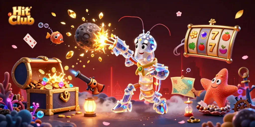 Engage with Hit Club's vibrant gaming experience featuring dynamic characters and casino elements.