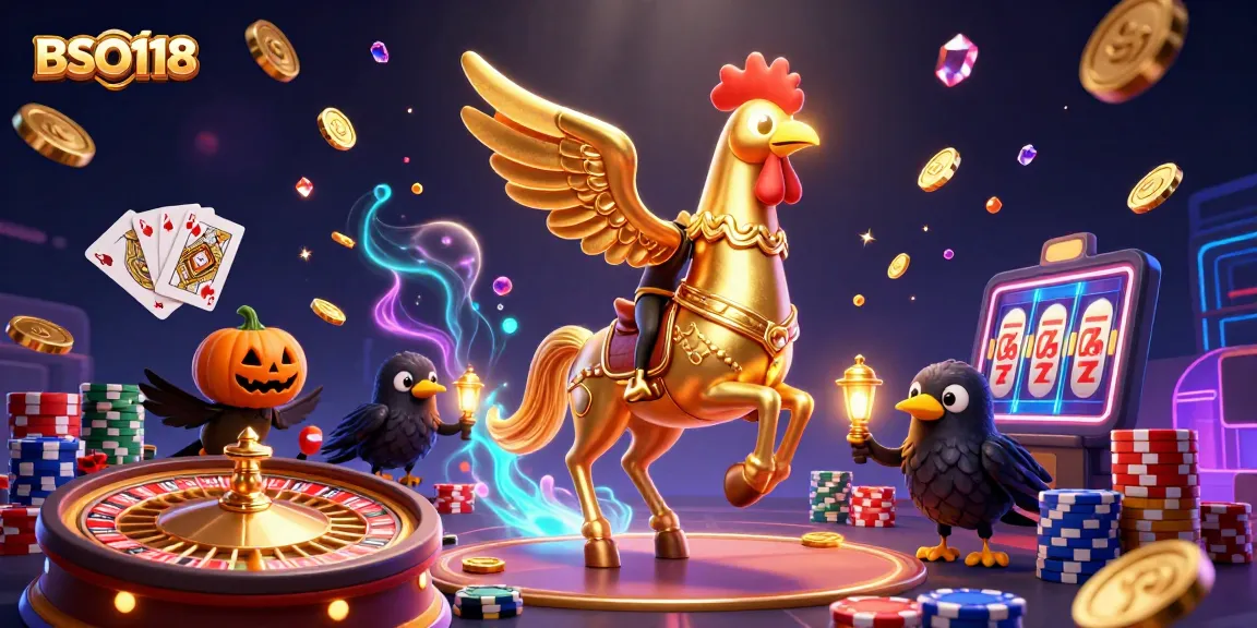 Experience the thrill of BSO118 in a vibrant midnight casino filled with gold coins.