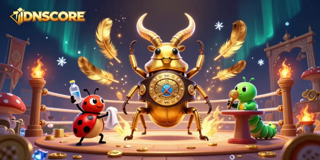 Engage with IDNSCORE's vibrant 3D cartoon representation of strategic online gambling elements.
