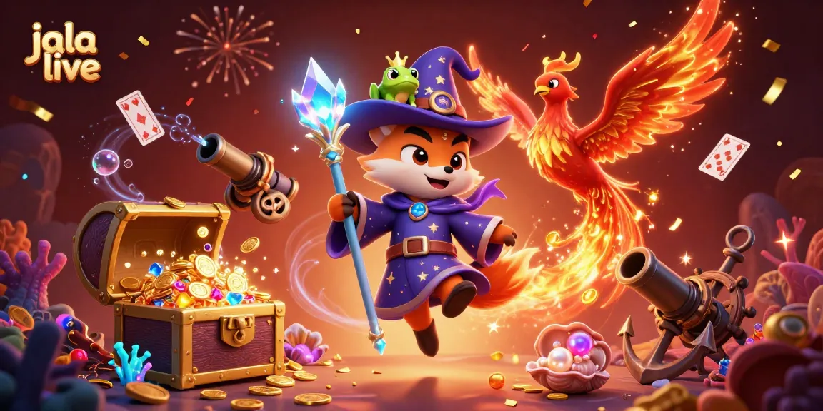 Engage in thrilling jala live experiences with our vibrant 3D fantasy depiction of magical elements and gaming action.