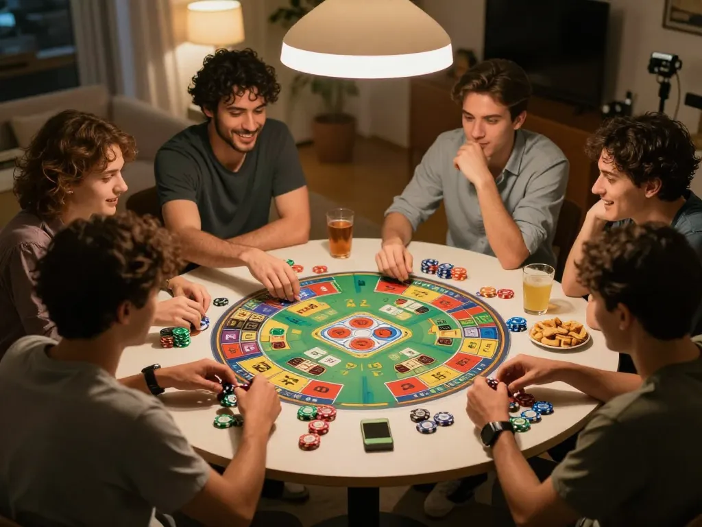 Experience the excitement of app tài xỉu online with friends during a lively home game night.