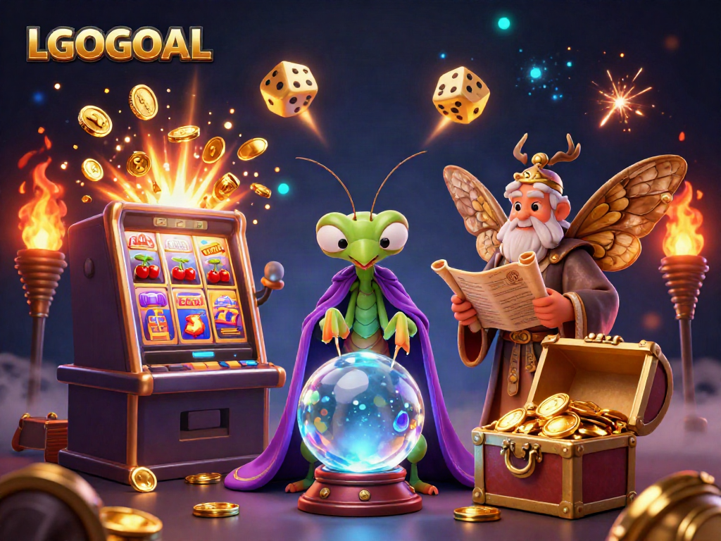Experience the thrill of LGOGOAL with a vibrant scene of characters amidst a jackpot explosion.