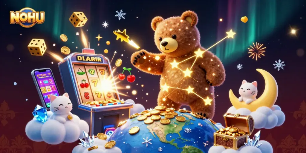 Experience thrilling gameplay at NOHU with vibrant 3D elements and dynamic casino graphics.