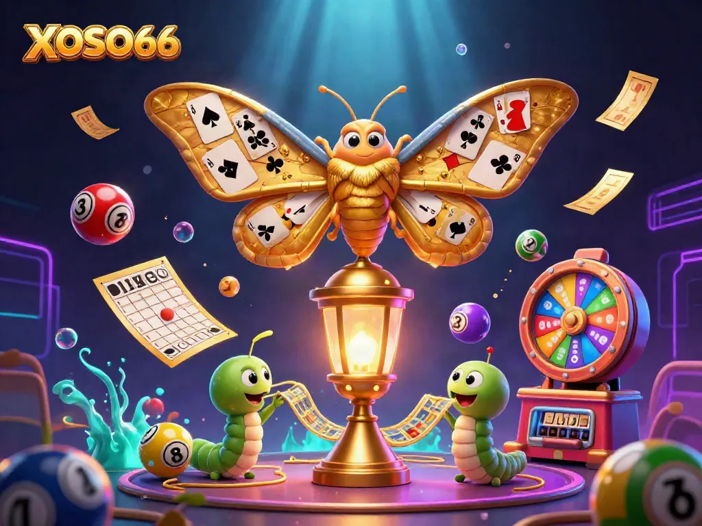 Experience XOSO66's vibrant 3D illustration showcasing exciting lottery action with colorful elements.