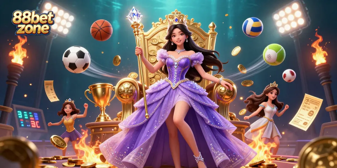 Experience the thrill of winning at 88bet zone with dynamic sports betting elements in a vibrant scene.