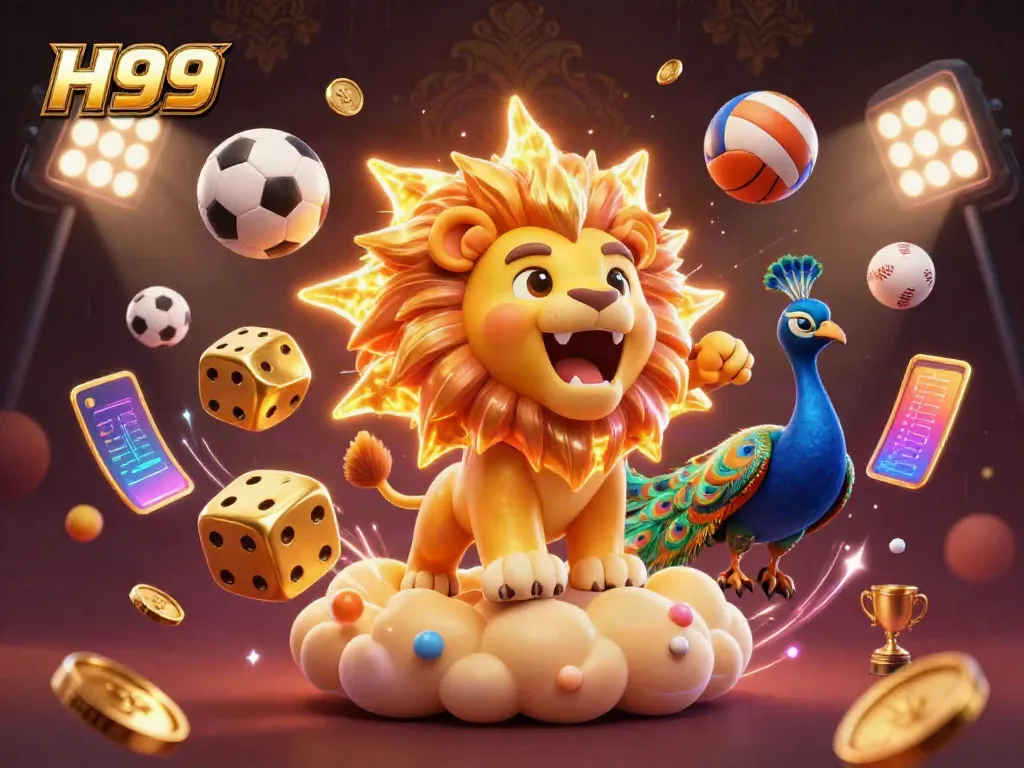 Experience H99 online gaming with vibrant casino elements and captivating characters.