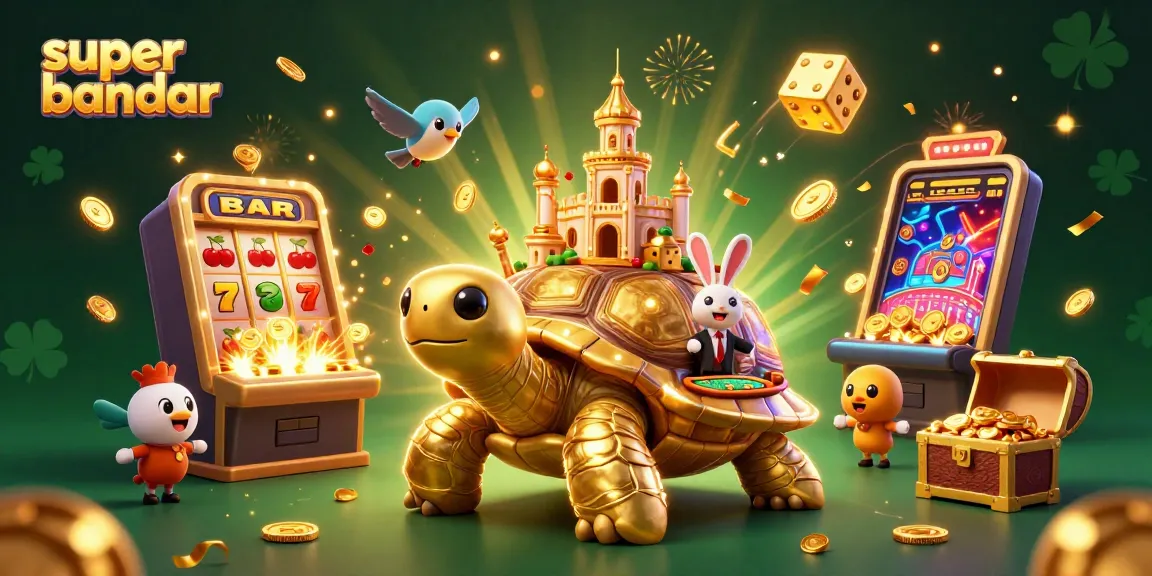 Super bandar menyajikan gambar kasino 3D dengan kura-kura raksasa dan dealer kelinci yang menarik.
