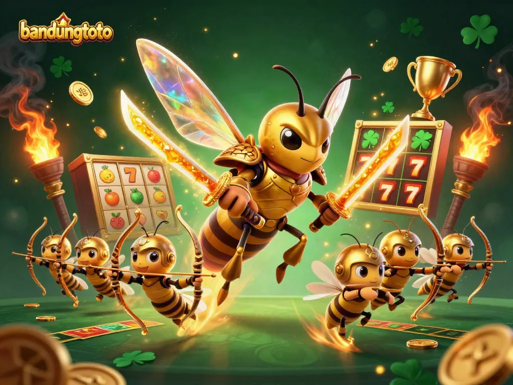 Experience exciting gameplay with bandungtoto's vibrant 3D illustration featuring dynamic slots and lively characters.