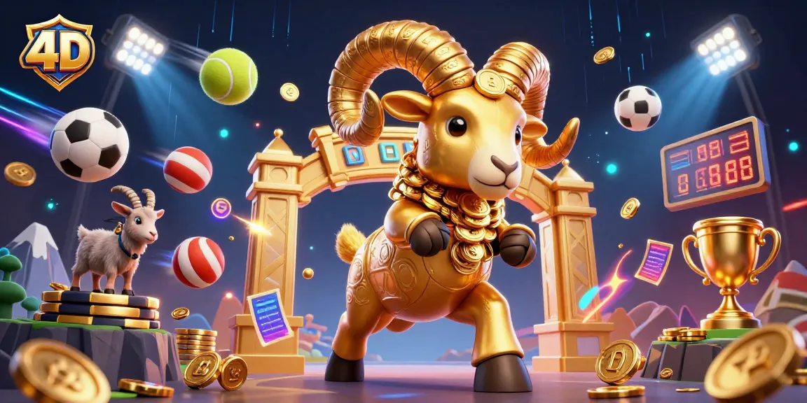Engage with the thrilling 4D experience featuring a golden ram charging through a dynamic casino scene.
