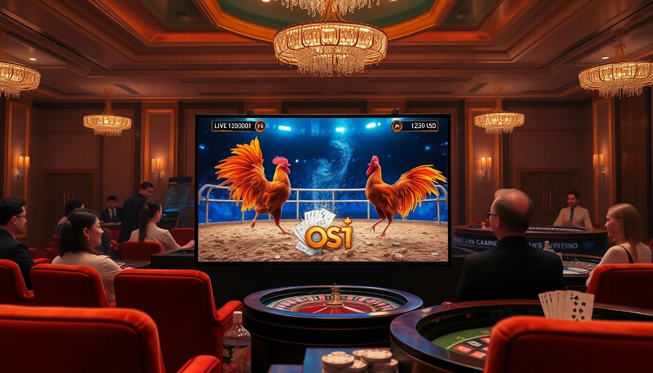 Experience đá gà trực tiếp hôm nay in luxury with an exciting casino atmosphere, featuring live fights on HD screens.