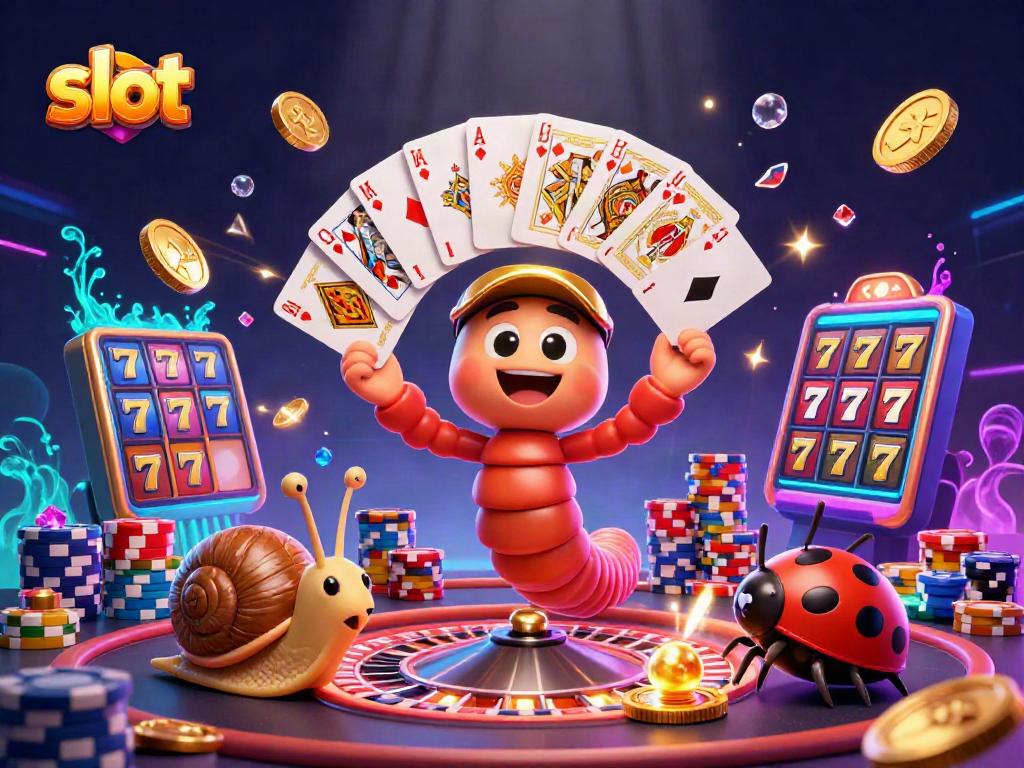 Engage in thrilling slot gameplay with vibrant casino characters and sparkling visuals.
