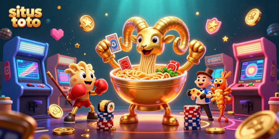 Menangkan permainan di situs toto dengan ilustrasi kasino fantastis penuh karakter yang menyerukan keberuntungan.