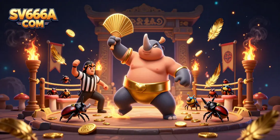 Witness the excitement at SV666A COM with a toe-stomping championship by a rhinoceros beetle sumo!