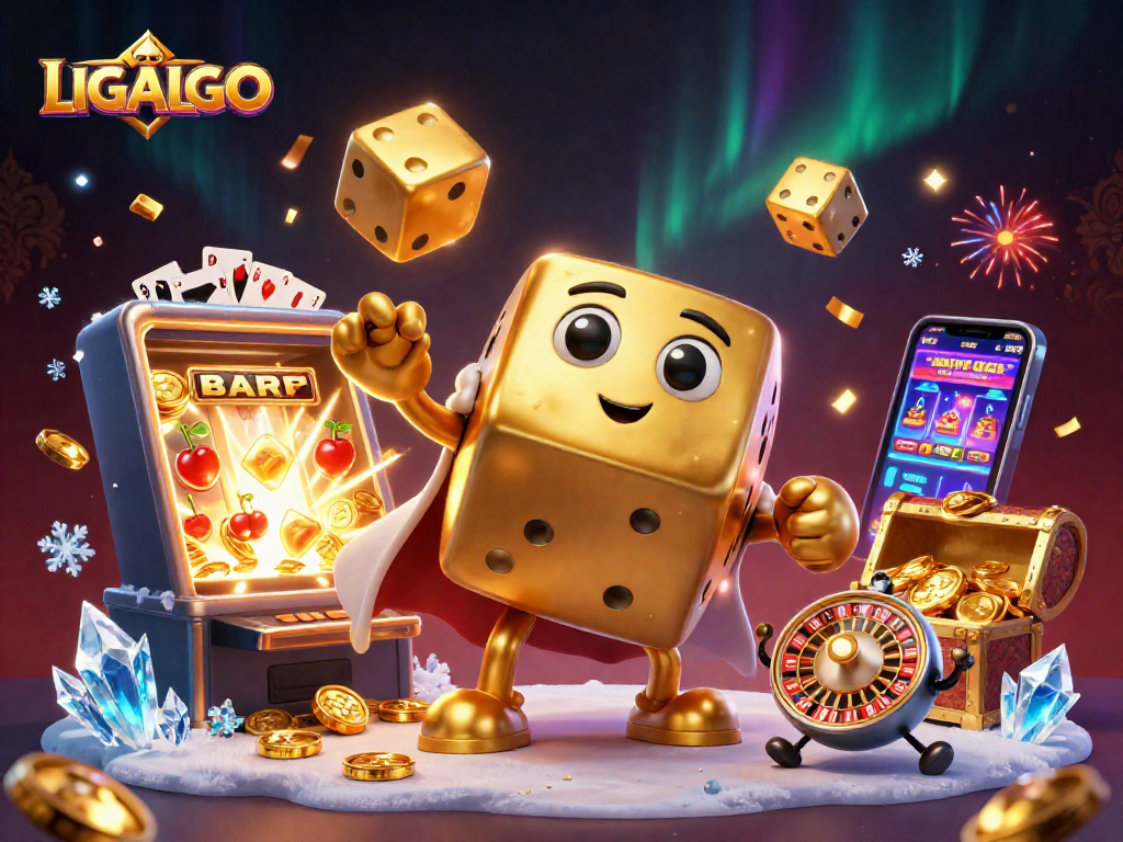 Engage with LIGALGO's vibrant online gaming experience featuring dynamic casino elements and characters.