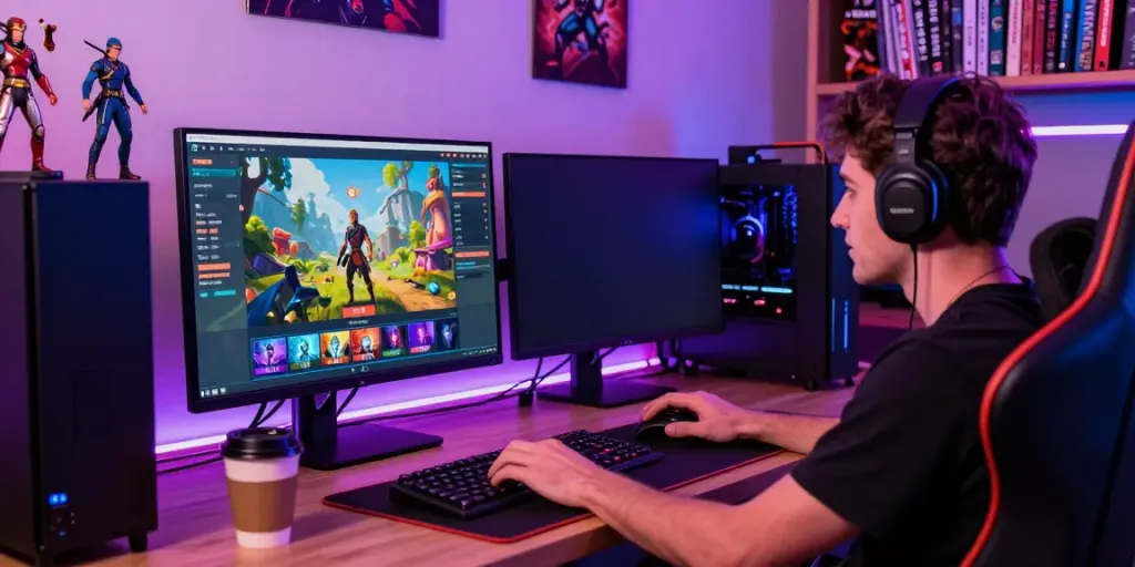 Pengalaman bermain game online di babe138 dengan suasana penuh energi dan warna-warna cerah.