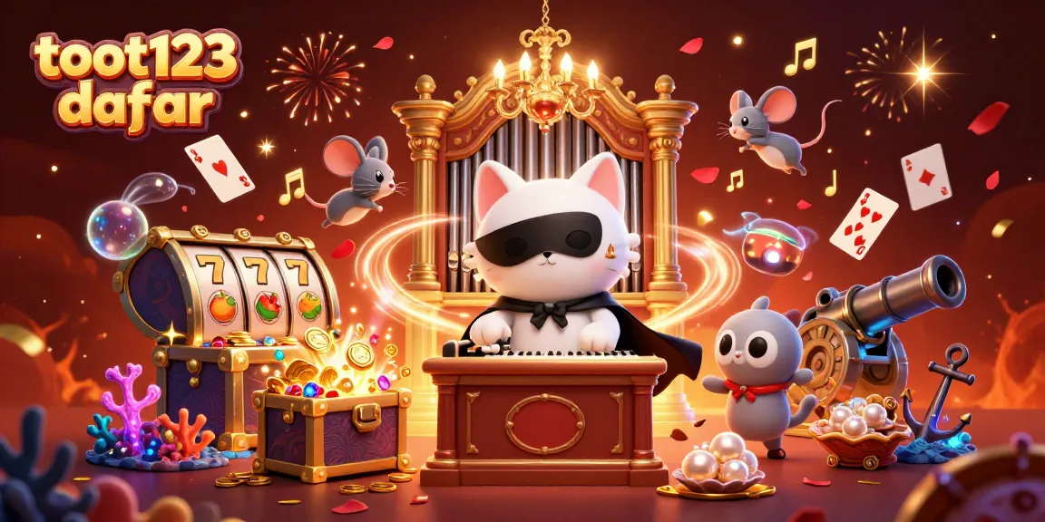 Win big with toot123 daftar while enjoying thrilling casino adventures in a vibrant illustration.
