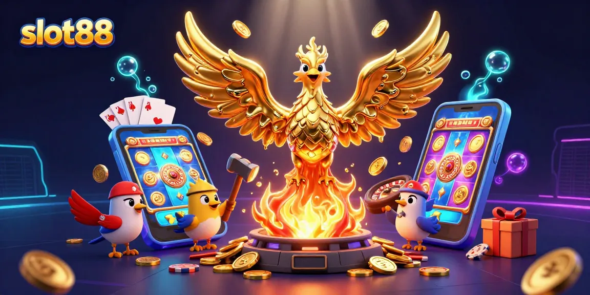 Bermain slot88 dengan phoenix emas mengalir di Brasil, menghasilkan koin berkilau di tengah slot game yang meriah