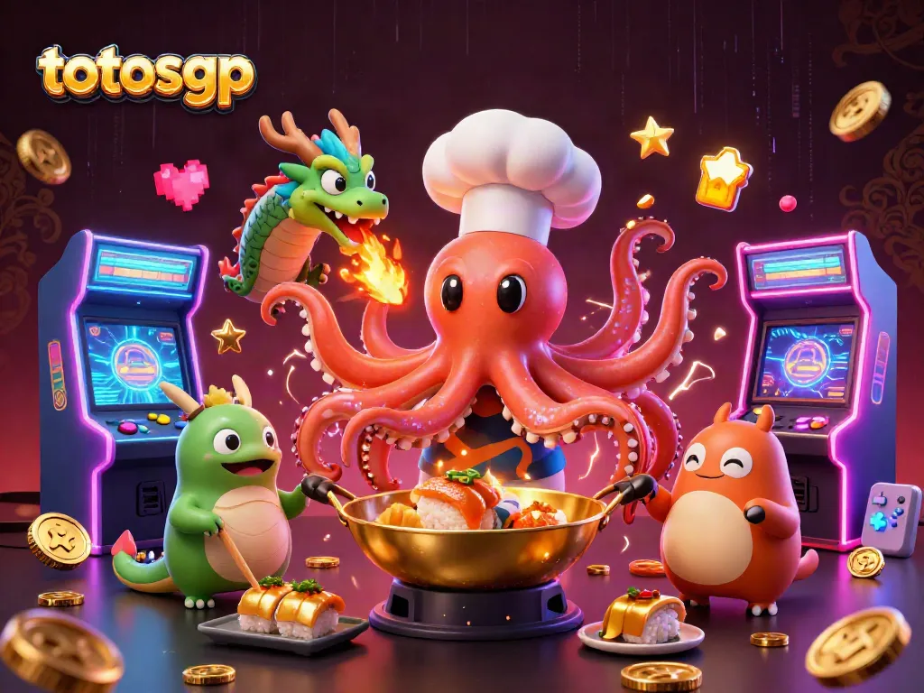 Permainan togel online totosgp dengan chef cumi-cumi dan naga hijau di kasino virtual.