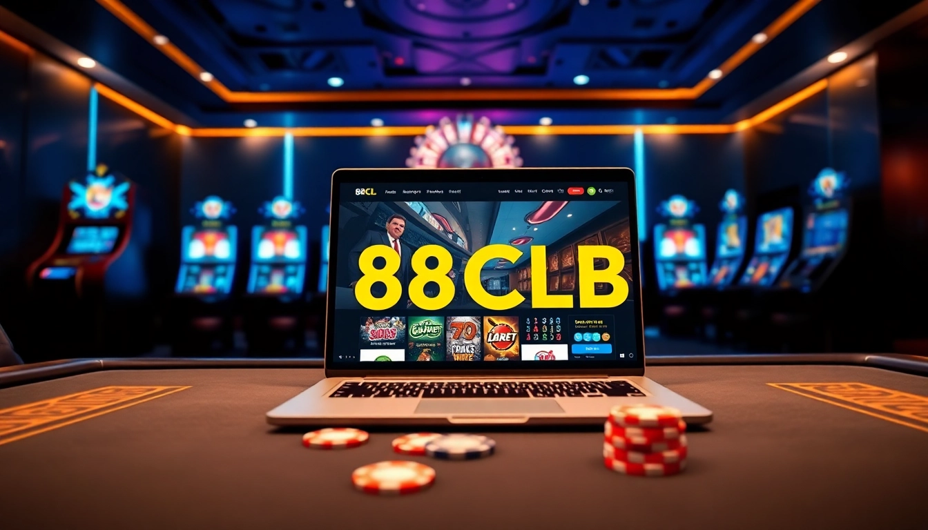 Luxurious 88clb online casino interface showcasing gaming excitement.