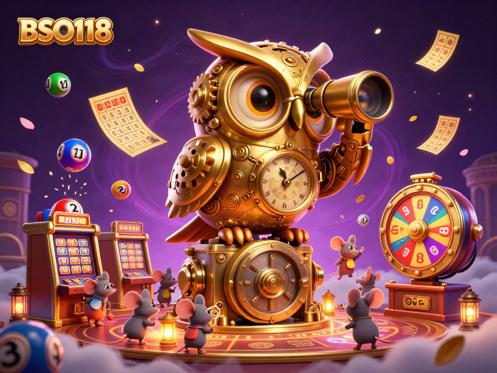 Play exciting games at BSO118 with the animated golden owl overseeing the casino fun.