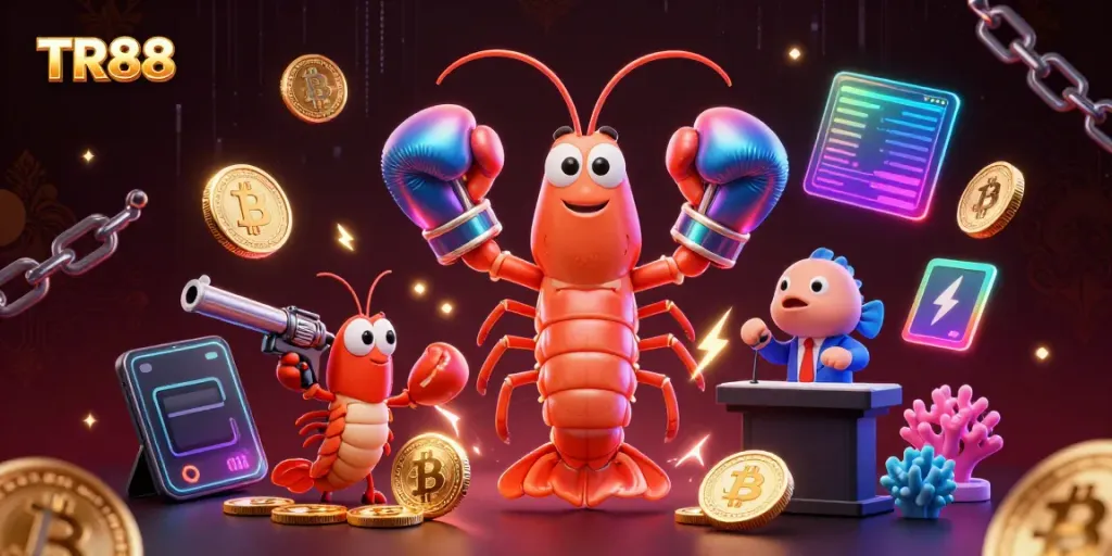 Engage with TR88, the dynamic online casino world featuring vivid characters and vibrant crypto elements.