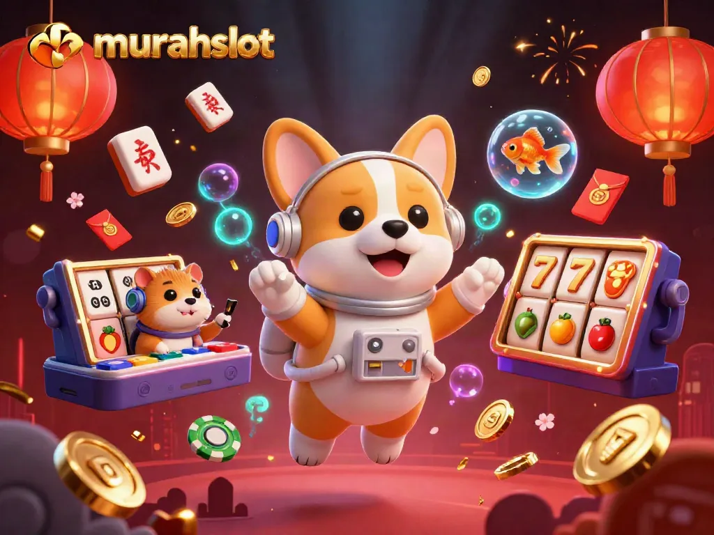 Experience the vibrant action of murahslot in a dynamic space casino scene with floating treasures and characters.
