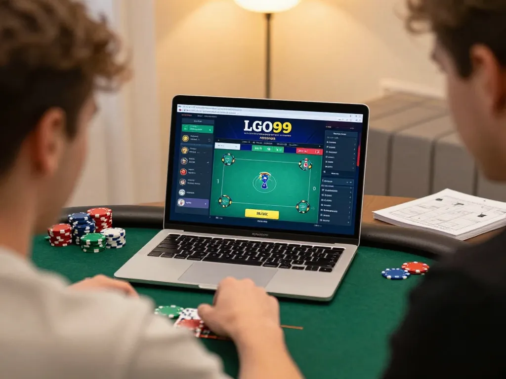 LGO99 online poker player focused on a strategy-driven gameplay session in a cozy home office.