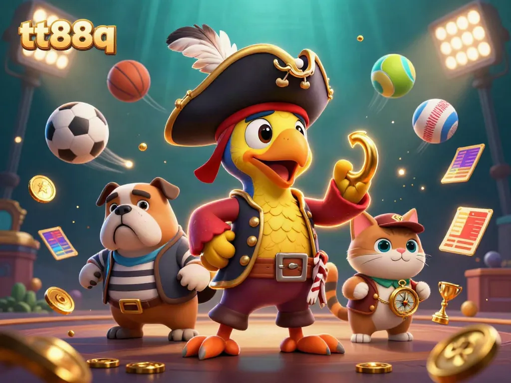 Engage in thrilling betting action at tt88q, where a lively pirate-themed casino scene awaits.