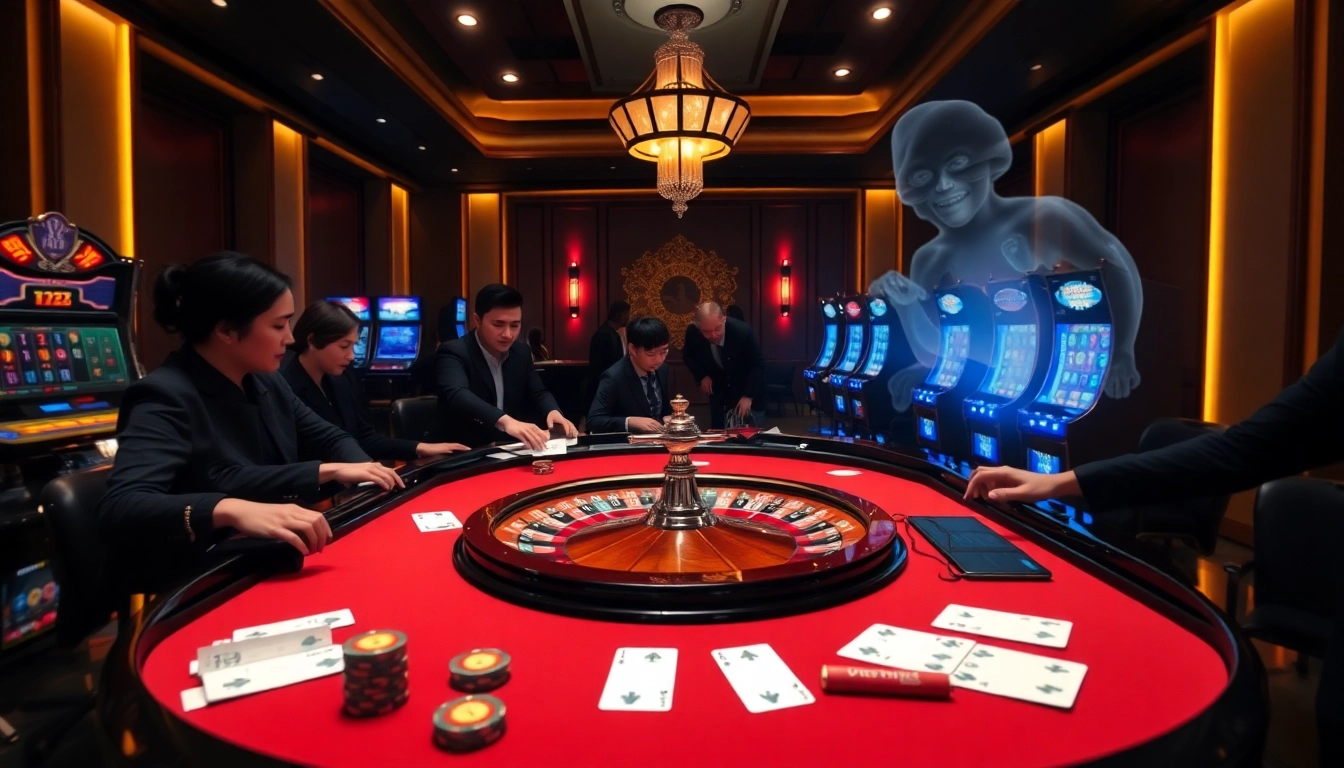 Experience the thrill of 'Truyên ma hay nhất' with vibrant casino chips flying across a roulette table.
