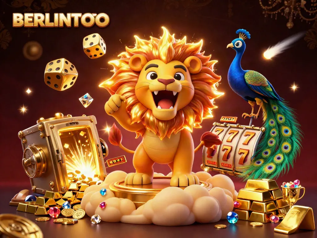 Experience thrilling gameplay at BERLINTOTO with vibrant slot machines and joyful casino symbols.