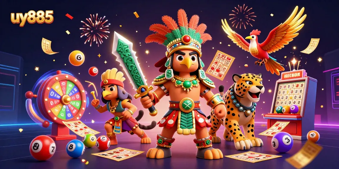Experience thrilling gameplay with uy885, showcasing colorful elements and casino excitement in a vibrant scene.