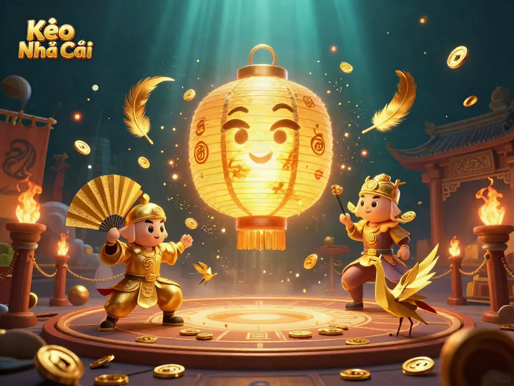 Engage with Kèo Nhà Cái at a vibrant night market casino featuring mystical characters and dynamic game elements.