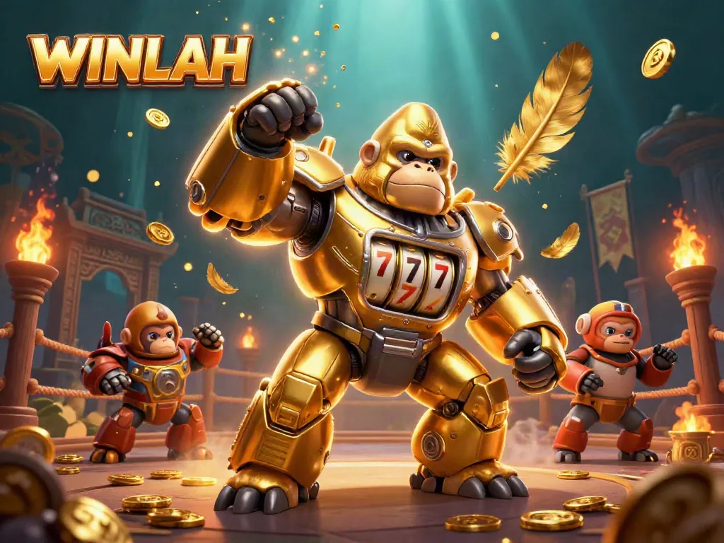 Experience the excitement of WINLAH with dynamic casino elements and vibrant 3D characters.