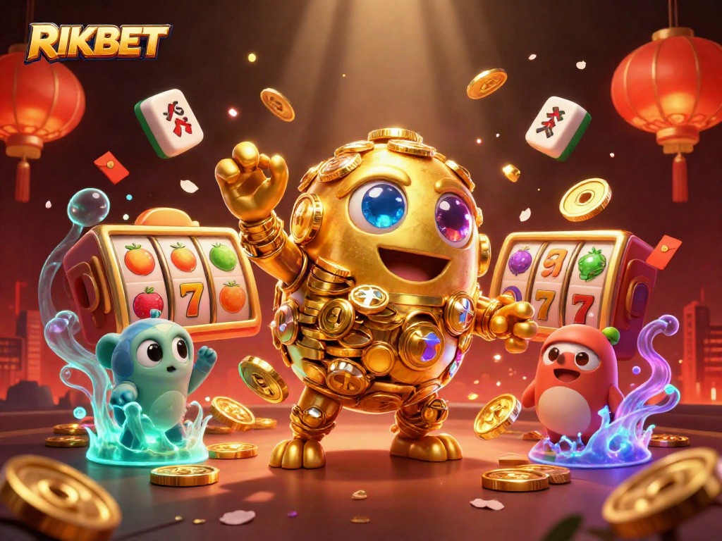 Spin the reels at RIKBET with a vibrant ancient treasure-themed 3D casino illustration!
