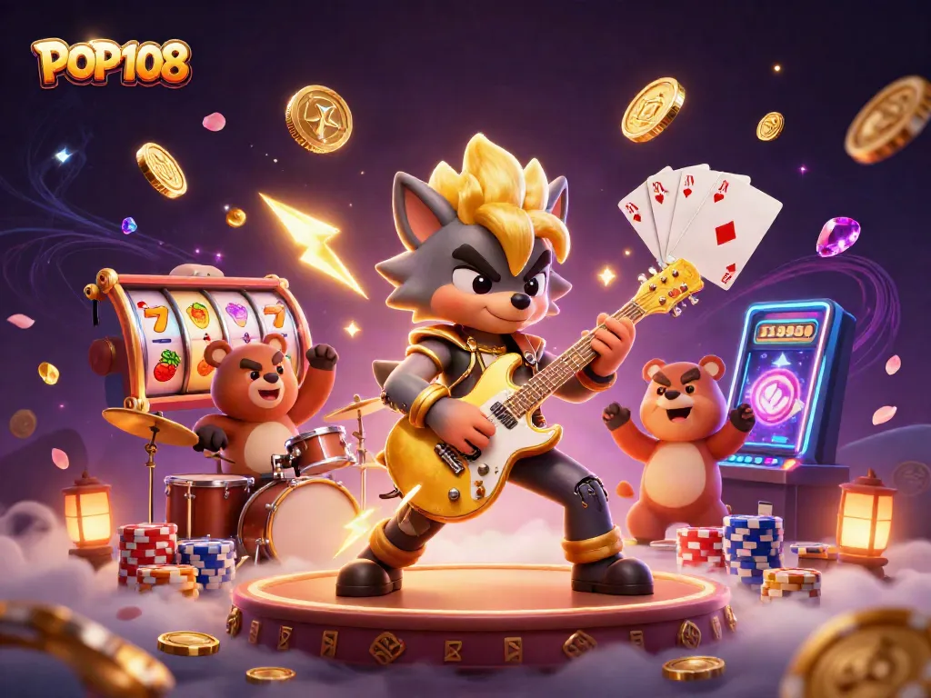 Menangkan permainan slot dengan POP108 lewat ilustrasi kasino yang menarik dan penuh warna.