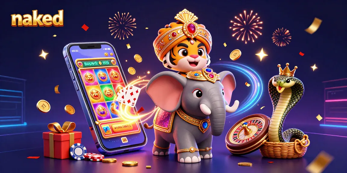 Naked gaming action with a vibrant scene filled with thrills from slots and roulette for players.