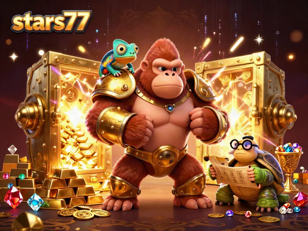 stars77 menciptakan suasana slot santai dengan karakter 3D kartun dan elemen judi memikat lainnya.