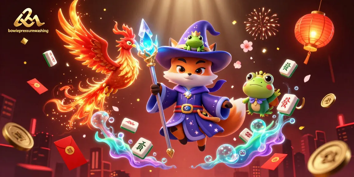Get ready to play with bowiepressurewashing's vibrant 3D casino illustration featuring mystical characters.