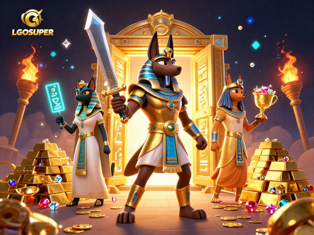 Engage with LGOSUPER's vibrant gaming experience featuring ancient symbols and treasures.