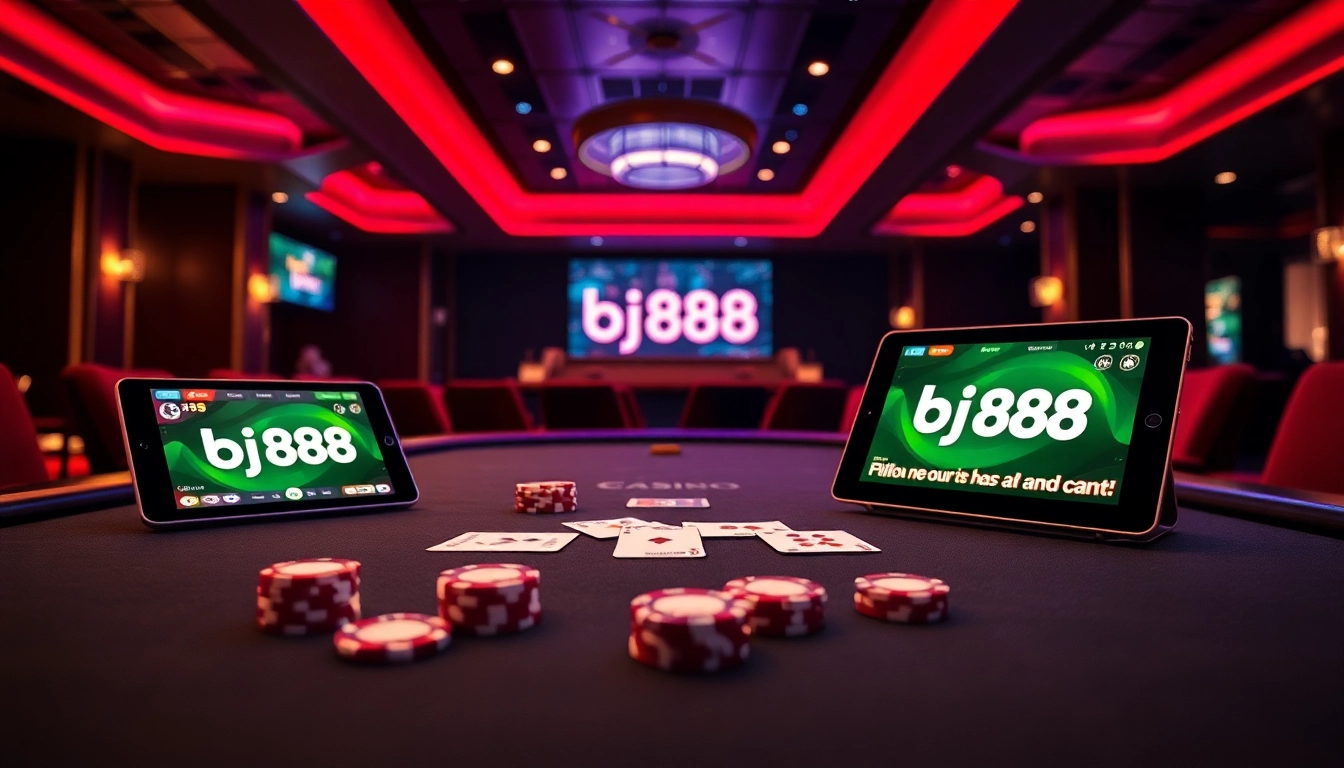Experience the excitement of online poker at bj888, with vibrant casino tables and engaging gaming interfaces.