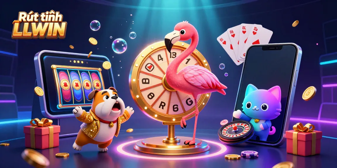 Experience fast cashouts with Rút tiền LLWIN from an exciting casino scene featuring prizes and games.