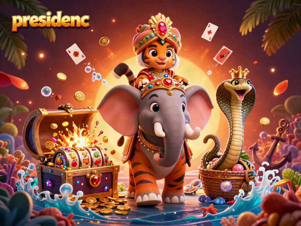 Experience winning moments at presidencc with vibrant gaming elements in a dynamic casino scene.