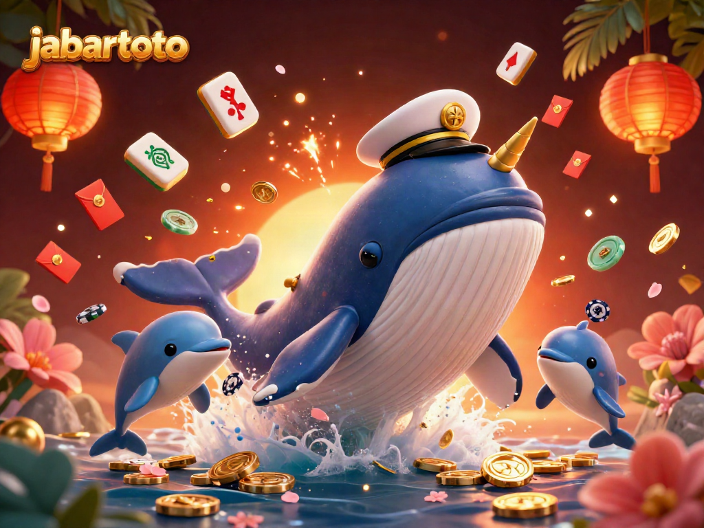 Jabartoto menampilkan paus 3D dan ikan narwhal bersorak dengan kemewahan kasino.