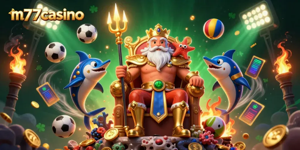 Menangkan keseruan di m77casino dengan Raja Laut dan elemen olahraga interaktif yang menggoda!